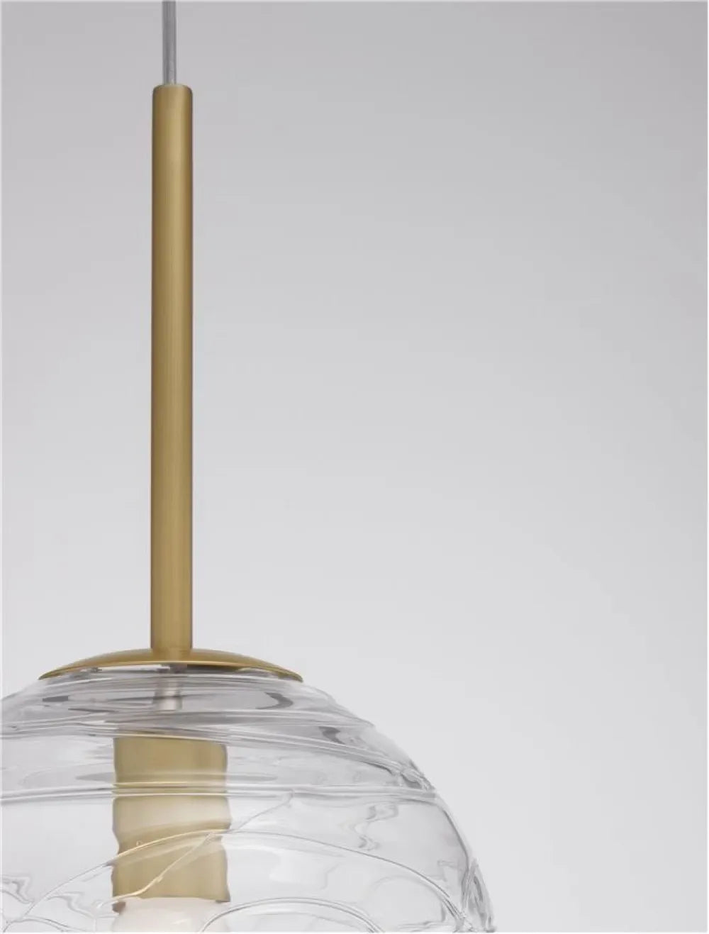 Pendul structura din Metal Auriu si abajur din Sticla Transparent H200xL25cm IP20 COEN