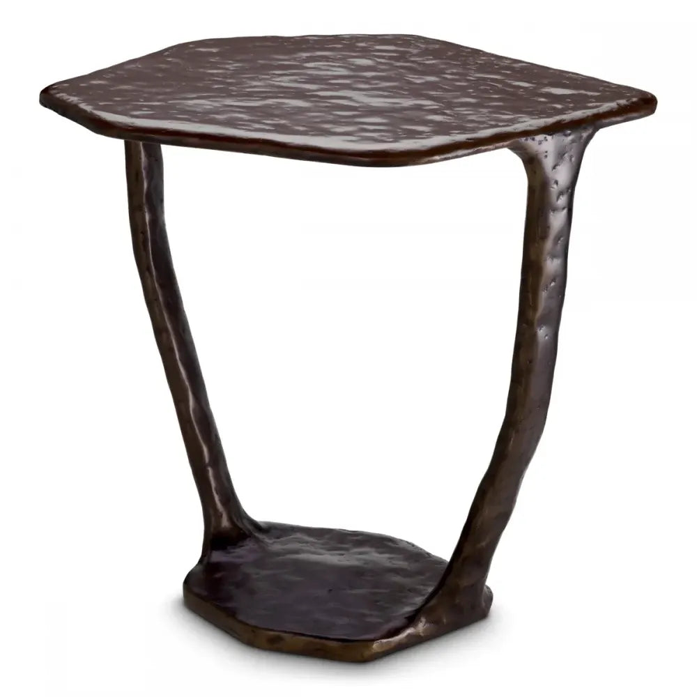 Masuta laterala Asimetrica din Aluminiu Bronz L48xl46cm Tigra Eichholtz