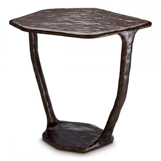 Masuta laterala Asimetrica din Aluminiu Bronz L48xl46cm Tigra Eichholtz