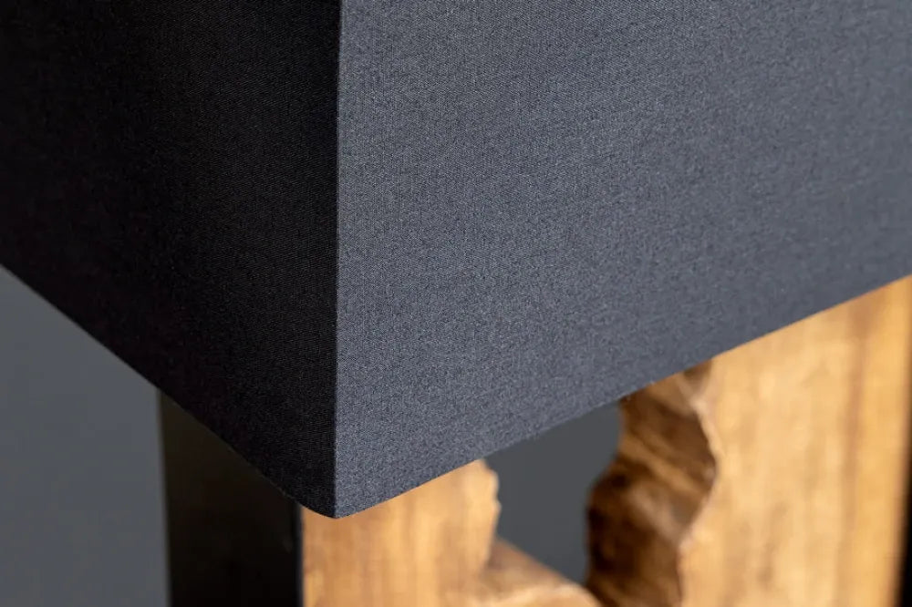 Lampa de podea din Lemn/Metal Maro/Negru si Textil Negru L45xH166cm DESIGNED BY NATURE