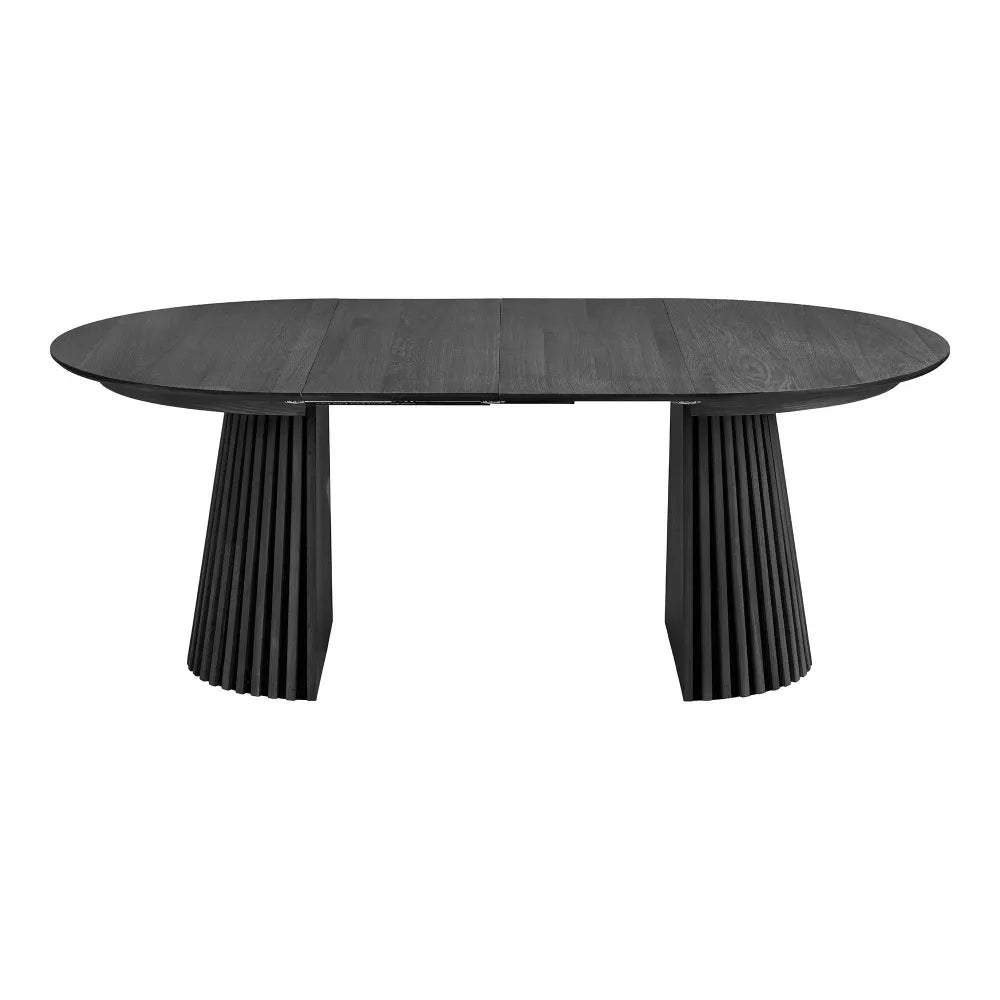 Masa extensibila din Furnir de stejar/MDF Negru L120-200xH75cm Osaka