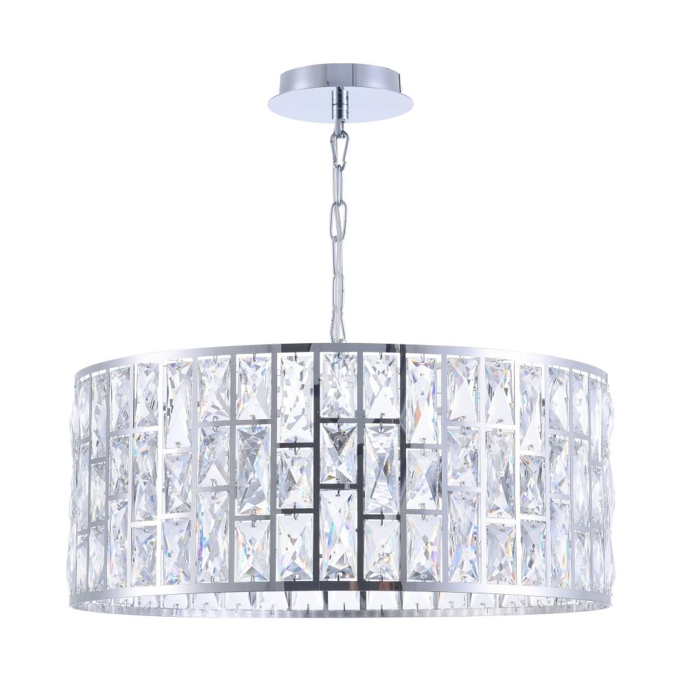 Lustra rotunda cu inaltime reglabila din Cristal Transparent cu 4 becuri D50xH132cm Gelid