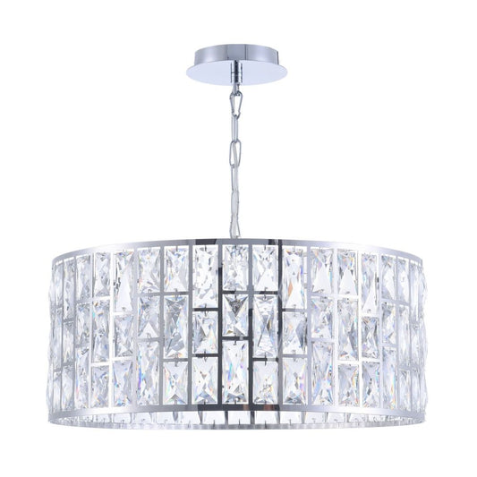 Lustra rotunda cu inaltime reglabila din Cristal Transparent cu 4 becuri D50xH132cm Gelid