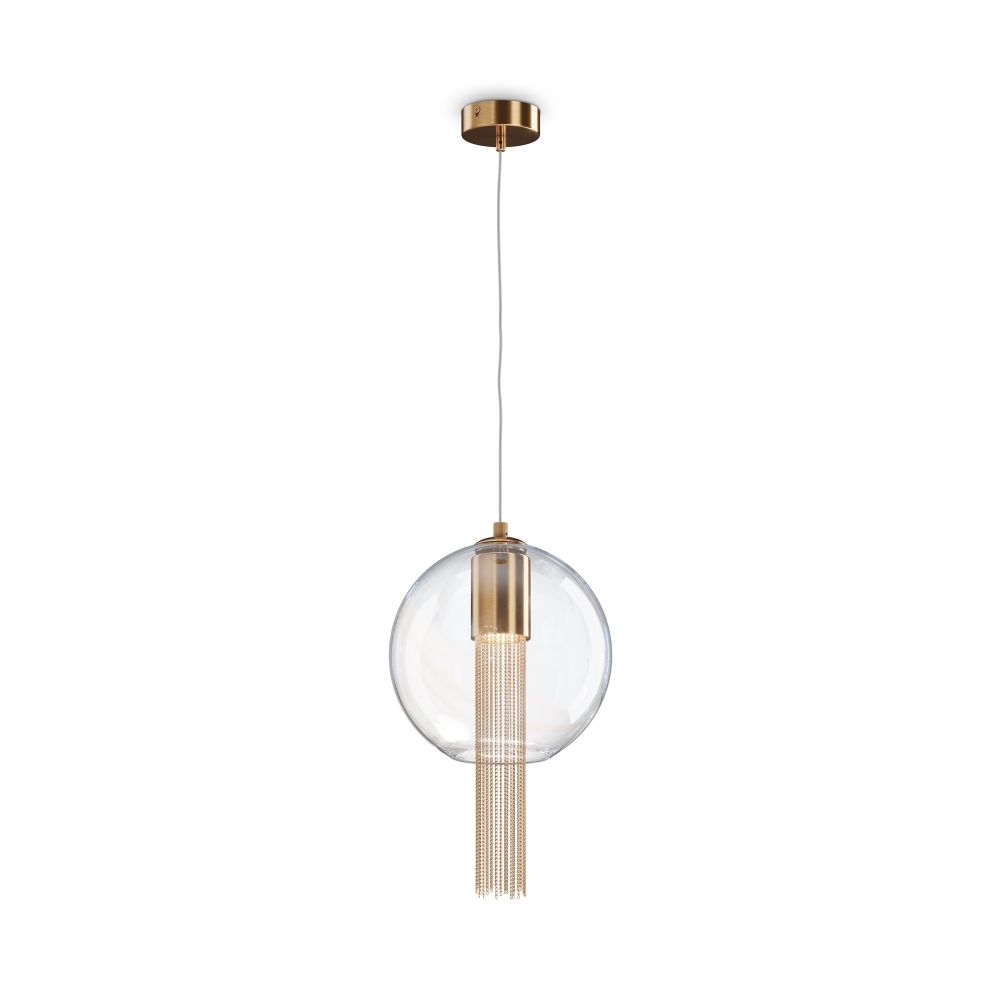 Pendul din Metal si Sticla Bronz/Transparent D25xH176cm Flusso