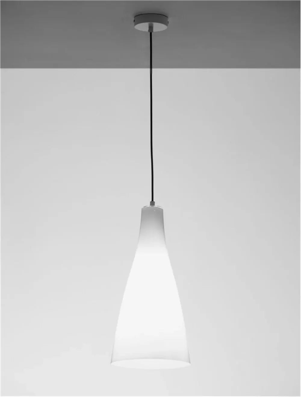 Pendul structura din Aluminiu Alb si abajur din Sticla Alb H120xL23cm IP20 LIVTAR