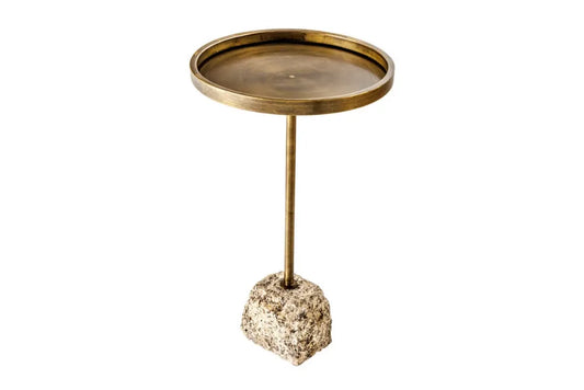 Masuta laterala din Metal Alama si Metal/Marmura Multicolor L36xH60cm Trayful