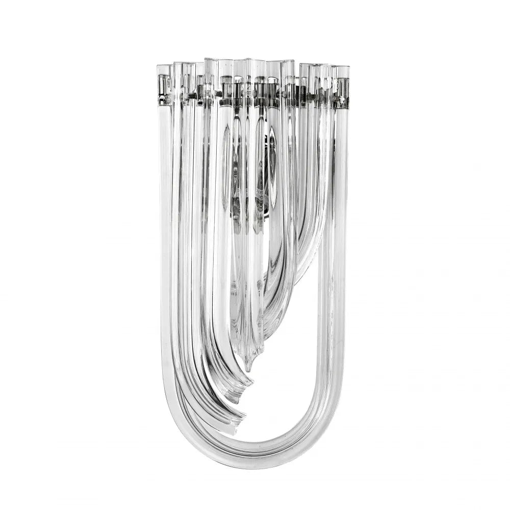 Aplica de perete din Metal Argintiu si Sticla Transparent H40xL18cm Greco Eichholtz