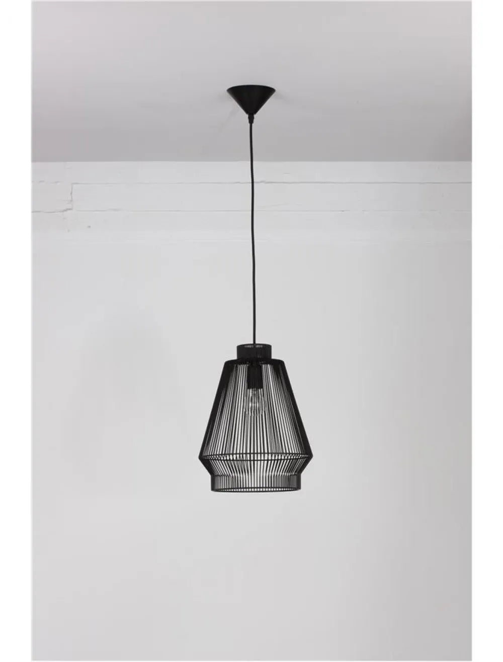 Pendul structura din Aluminiu Negru si abajur din Aluminiu Negru H185xL27.5cm IP20 BREDO