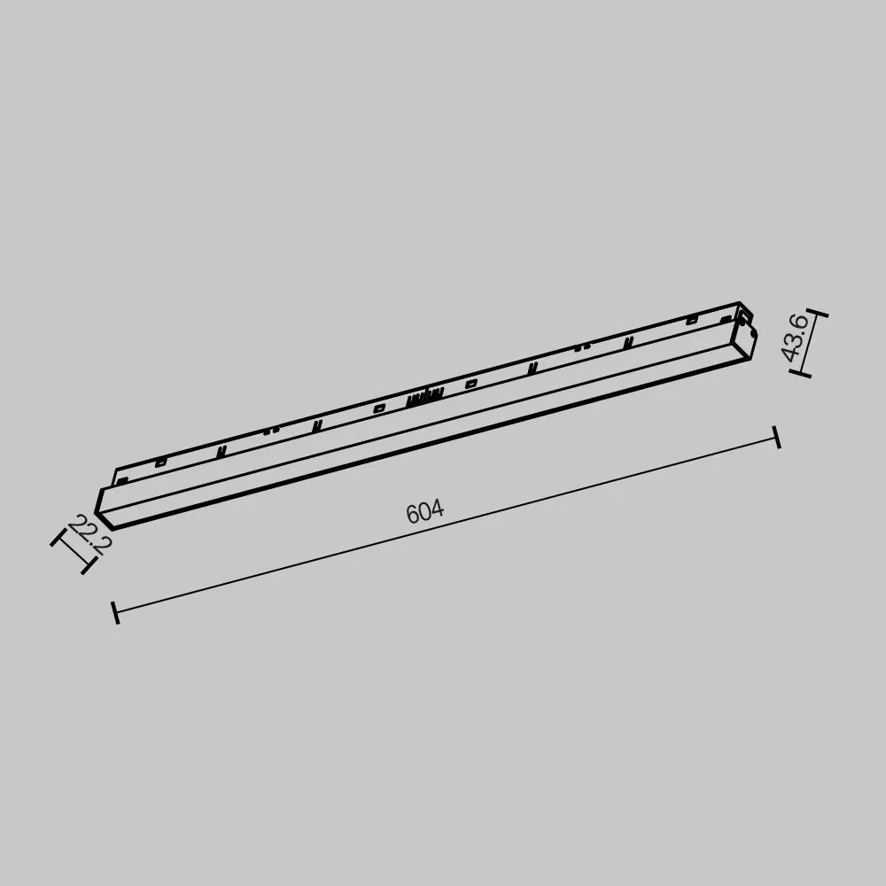 Spot pentru sina Exility din Aluminiu Negru H4.4xL60.4cm 24W 1630lm 2700k Basis