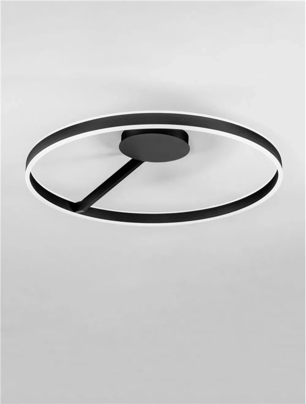 Plafoniera din Metal Negru H16.3xD80cm 48W 3118Lm IP20 Bianco