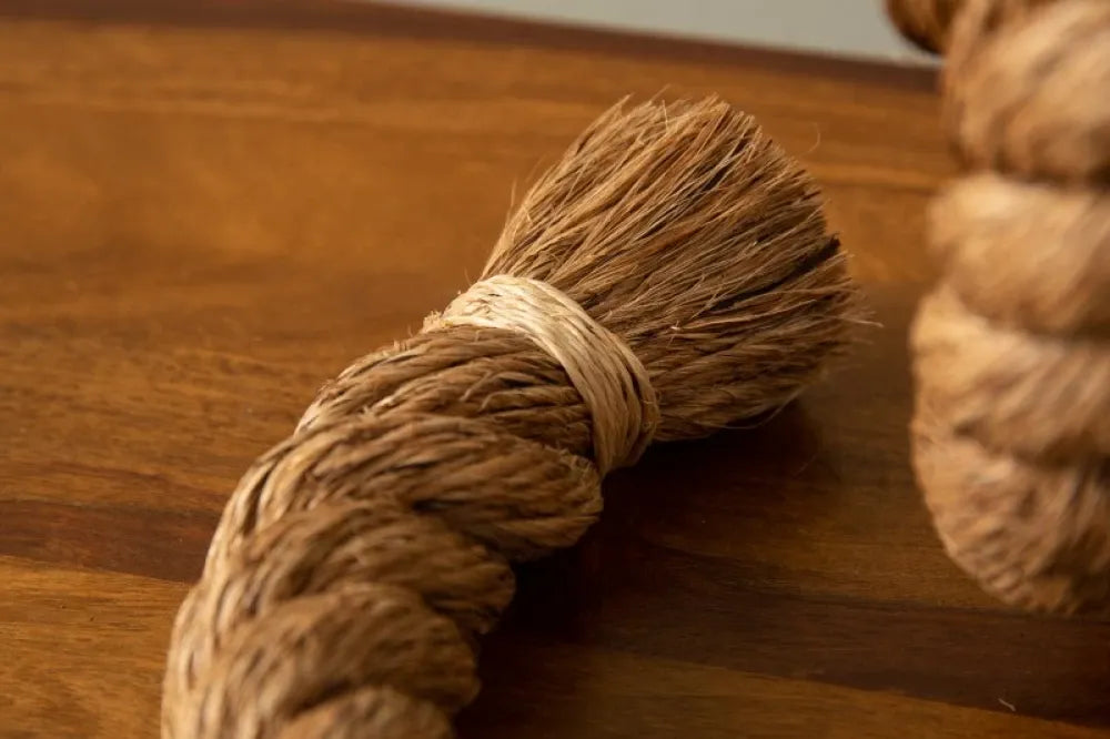 Veioza din Abaca Maro si Textil Crem H80xD40cm Seven Seas