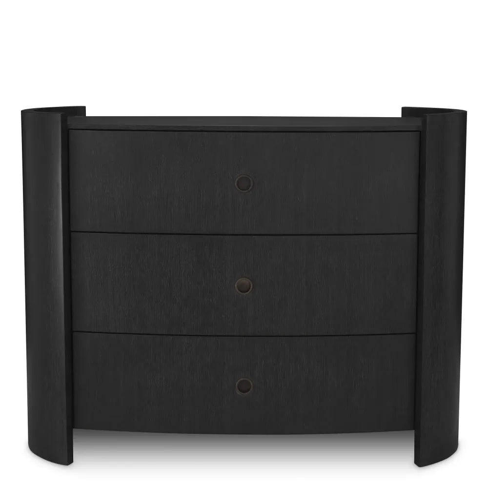Comoda din Furnir de stejar Gri carbune L130xH100cm Splendora Eichholtz