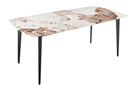 Masa din Ceramica Multicolor si Metal Negru L160xH85cm Milano