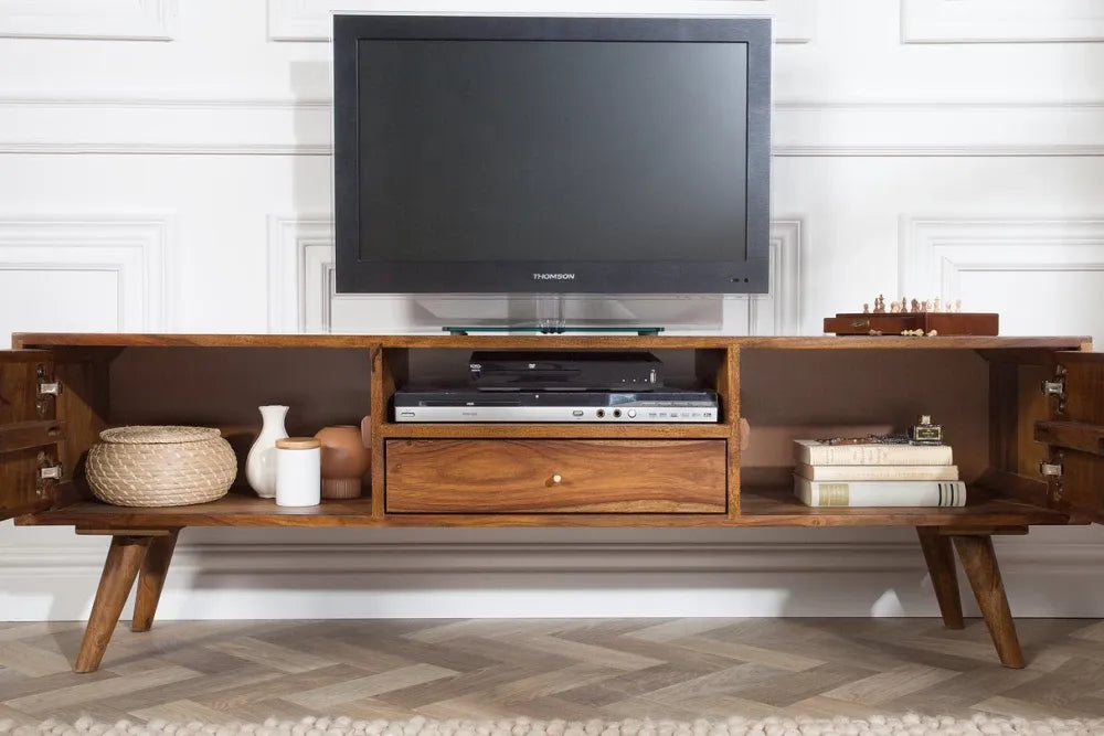 Comoda TV din Lemn de sheesham Maro L140xH45cm MYSTIC LIVING