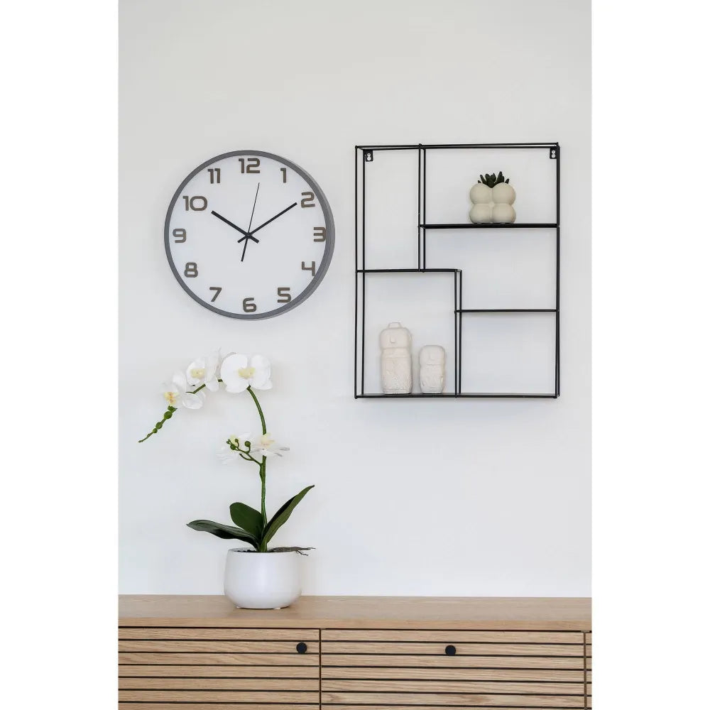 Ceas de perete din Plastic/Sticla Gri/Transparent D35cm Greenwich