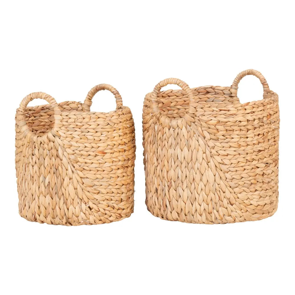 Set 2 cosuri impletite natural Maro H34/37xD30/35cm Passo