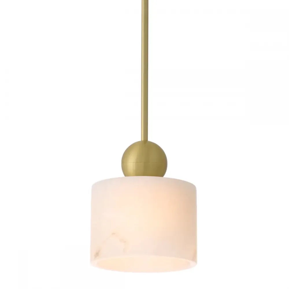 Pendul din Metal Alama si Alabastru Alb H24xD20cm Etruscan Round Eichholtz