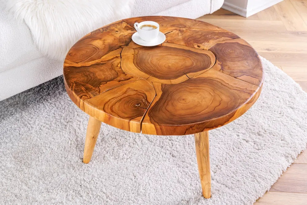 Masuta de cafea din Lemn de tec Maro L60xH40cm Mosaik