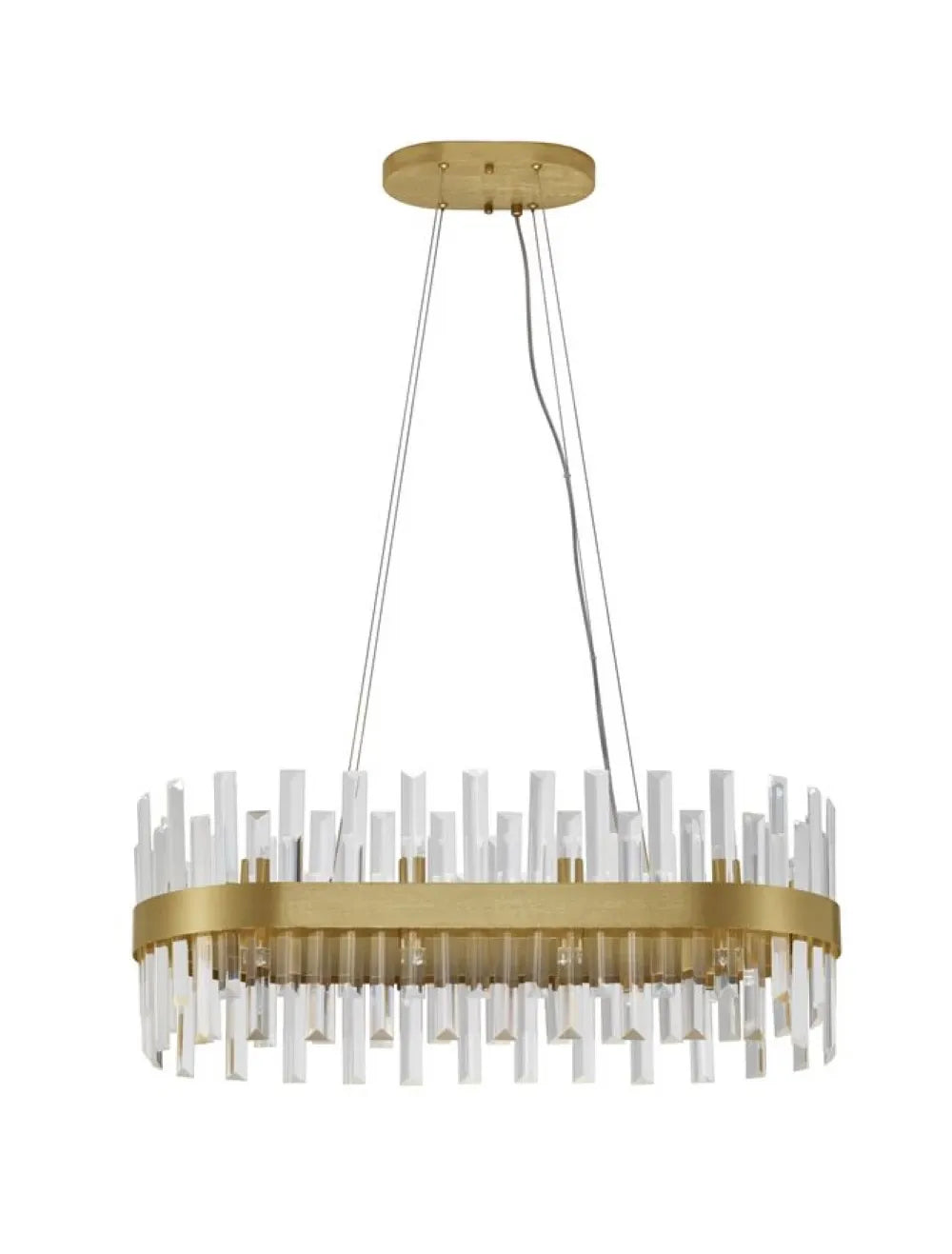 Candelabru structura din Metal Auriu si abajur din Cristal Transparent H120xL80cm IP20 CROWN