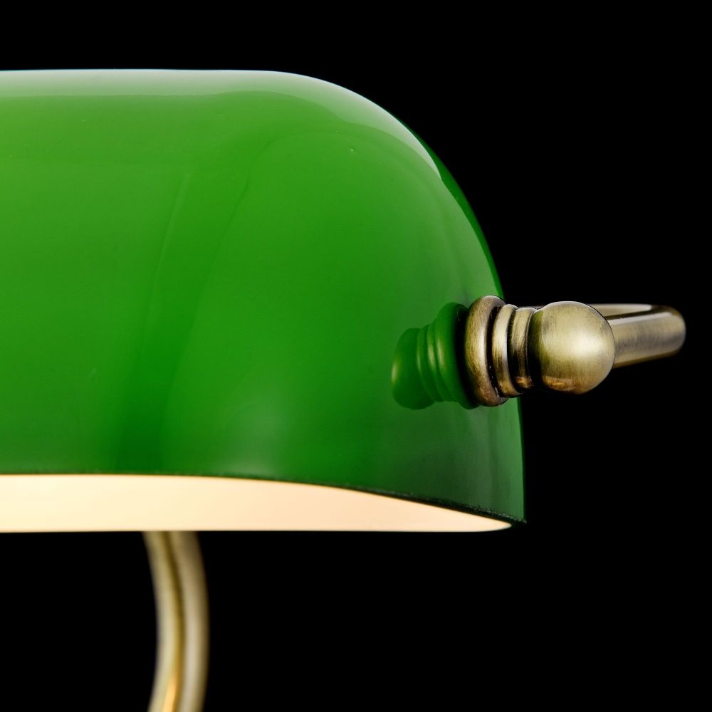 Veioza din Sticla si Metal Verde/Auriu L26xH36cm Kiwi