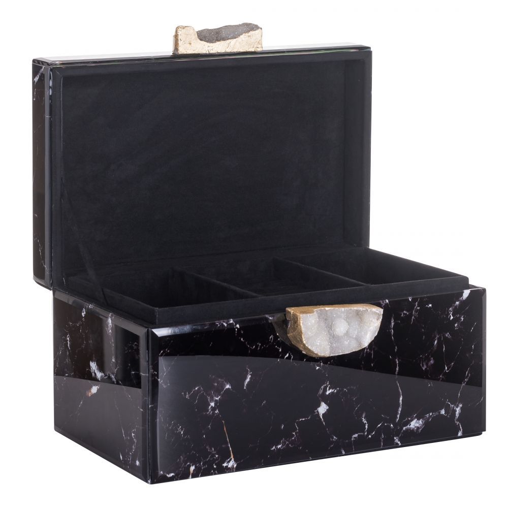 Cutie bijuterii din Sticla Negru L31xH18cm Maeve Richmond Interiors