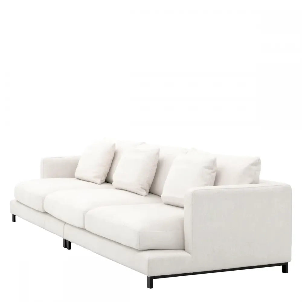 Canapea fixa de 3 locuri tapitata cu Stofa Avalon Alb L320cm Burbury Eichholtz