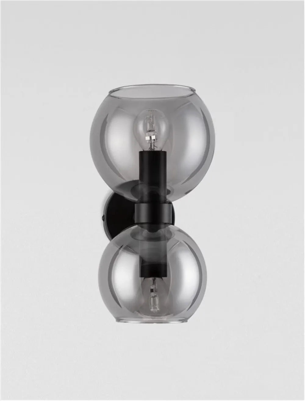 Aplica de perete structura din Metal Negru si abajur din Sticla Fumuriu H25.5xL15cm IP20 PALMER