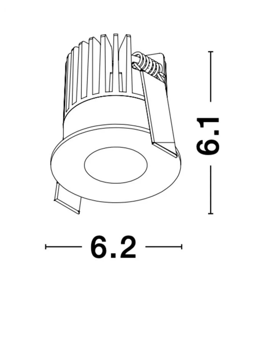 Spot incastrat din Aluminiu Negru H6.1xL6.2cm IP42 9W 542lm 3000k PETIT