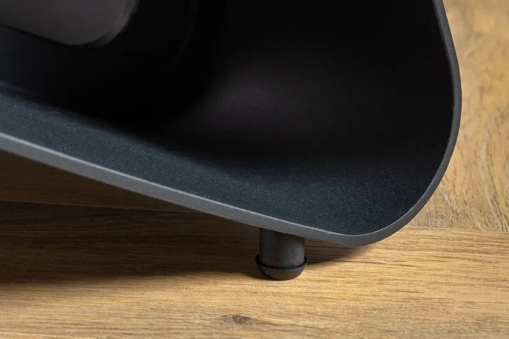Masa din Sticla securizata/Ceramica Maro taupe si Metal Negru L180-220-260xH76cm Infinity