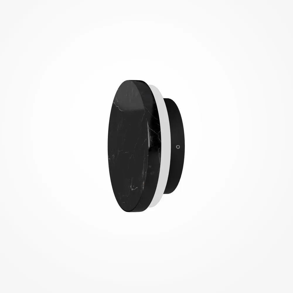 Aplica de perete din Metal Negru si Marmura Negru H15xL5cm Basic Texture