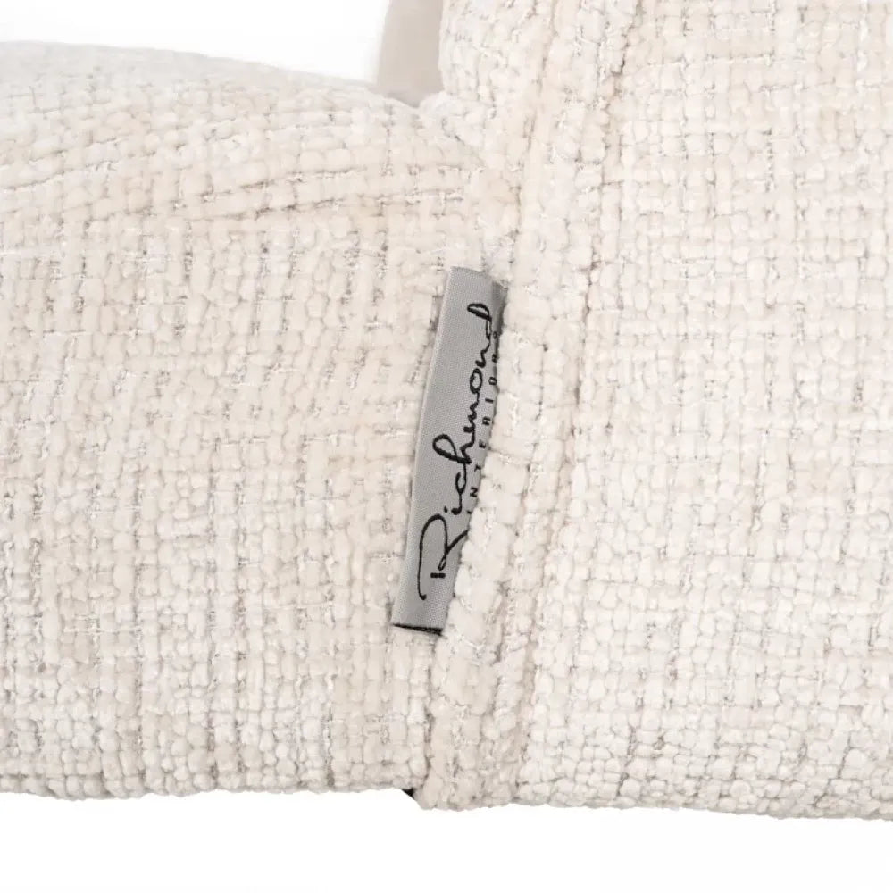 Scaun tapitat cu Chenille ignifug Bej cu picioare din Metal Negru H83xL63xA63cm Stella Richmond Interiors