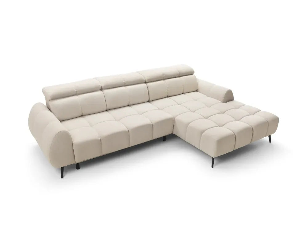 Coltar extensibil electric tapitat cu Catifea Bej Piano
