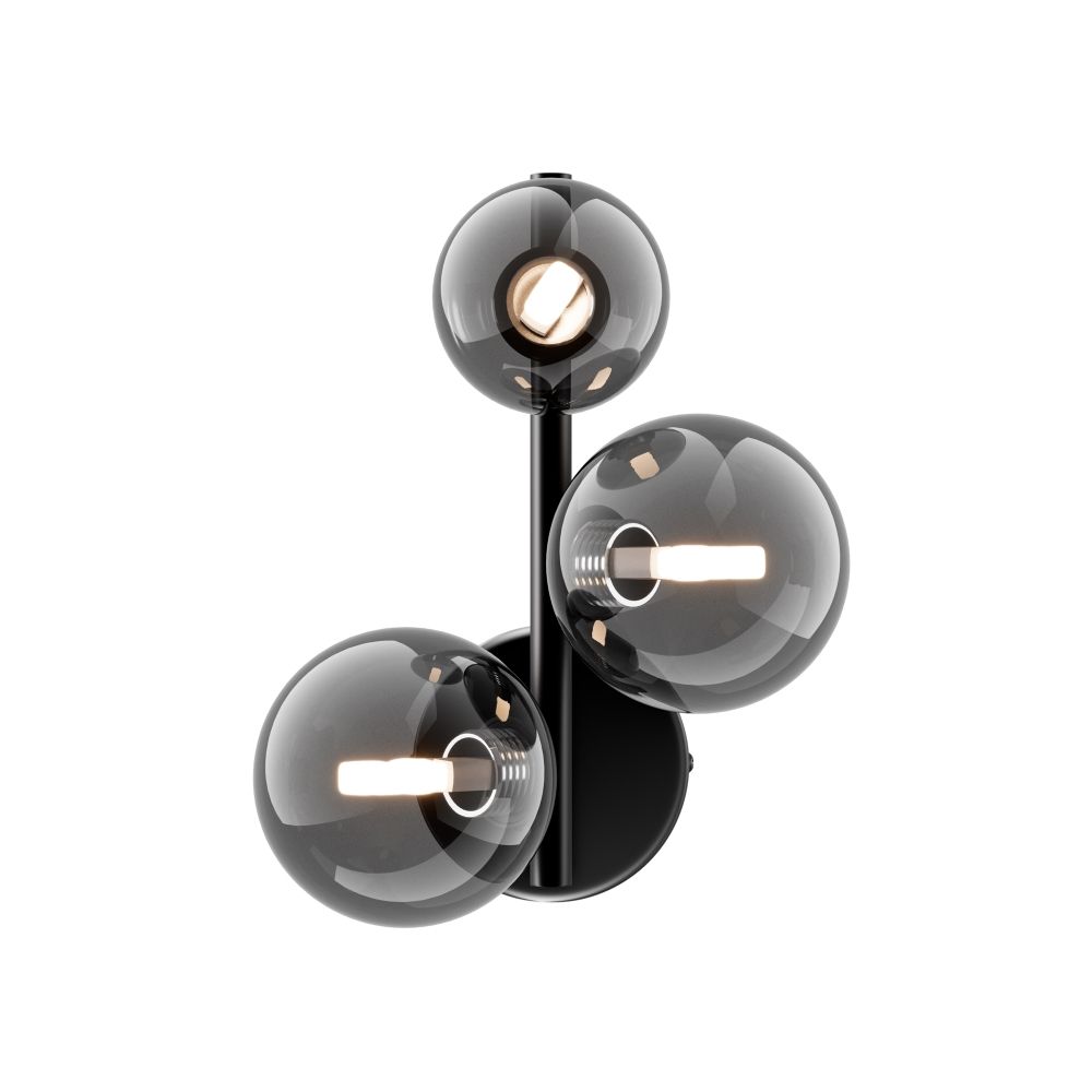 Aplica de perete Metal si Sticla Negru/Gri L20xH25cm Dallas