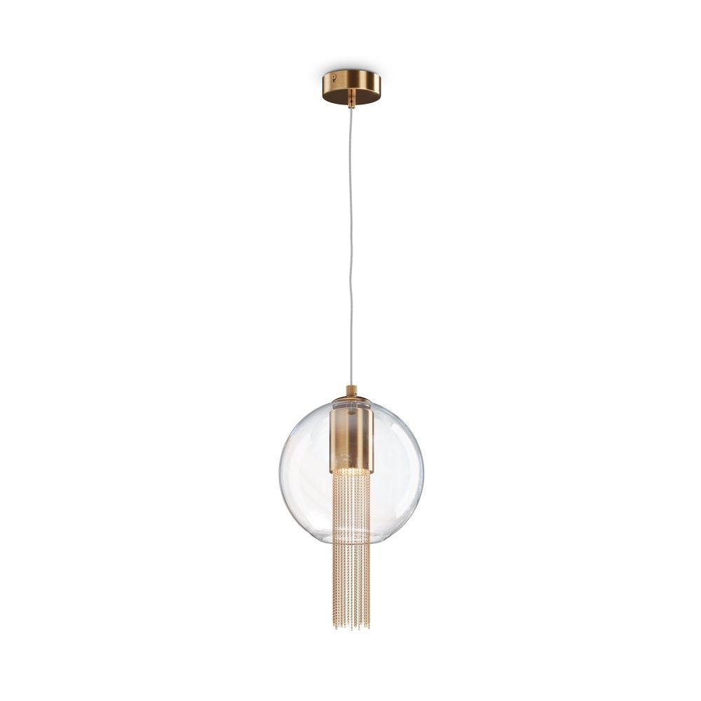 Pendul din Metal si Sticla Bronz/Transparent D20xH171cm Flusso