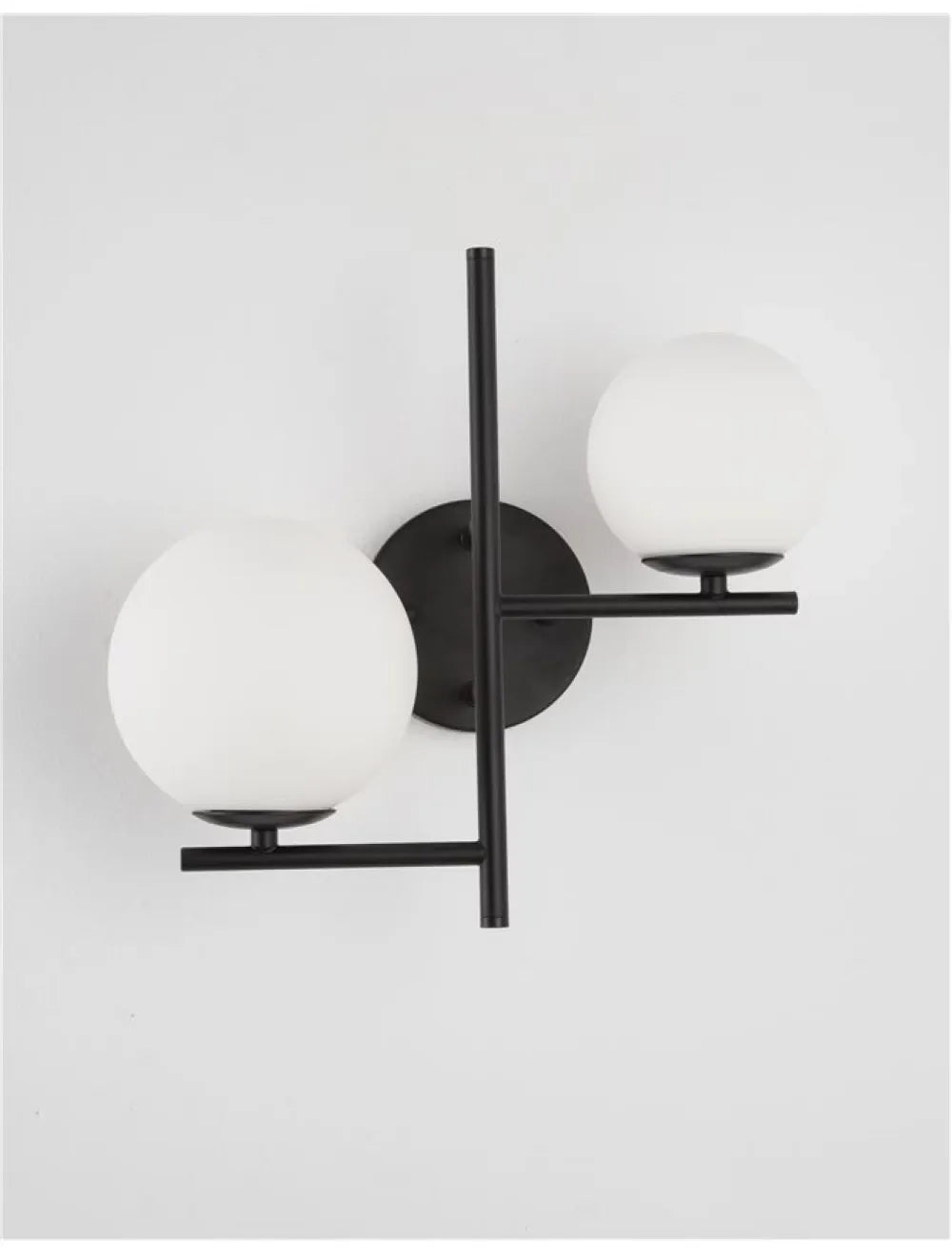 Aplica de perete structura din Metal Negru si abajur din Sticla Alb H33xL35cm IP20 IMPERO
