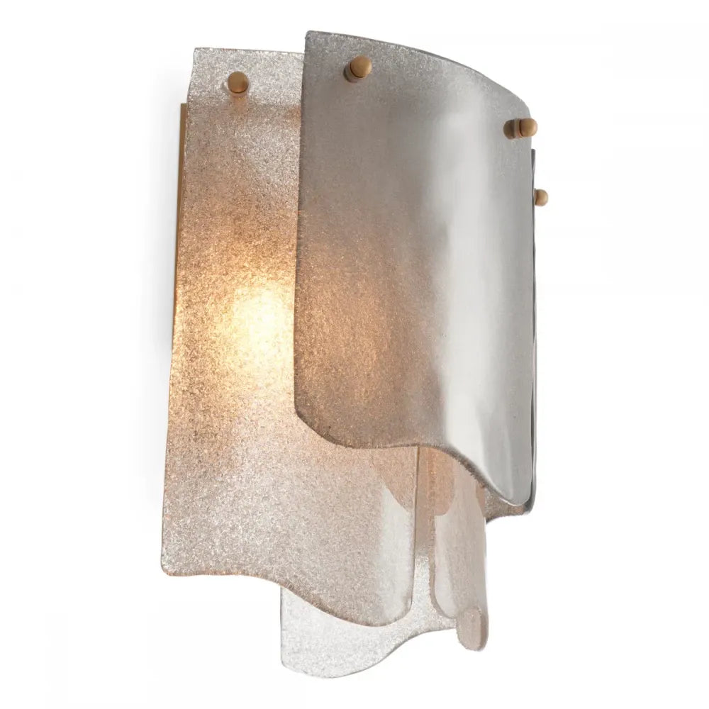 Aplica de perete din Metal Alama atichizata si Sticla Fumuriu H36xL39cm Asinara Eichholtz