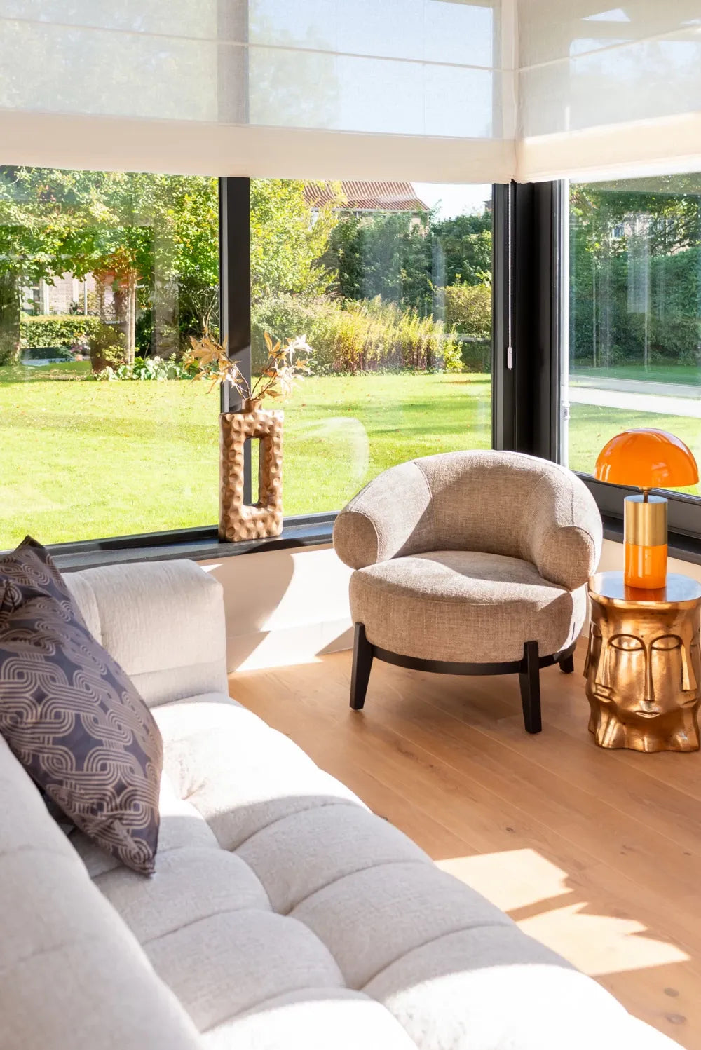 Fotoliu tapitat cu Stofa Bej H75xA84.5xL88cm Montana Richmond interiors