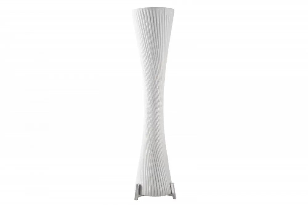 Lampa de podea din Metal Argintiu si Textil Alb H180xD43cm Paris
