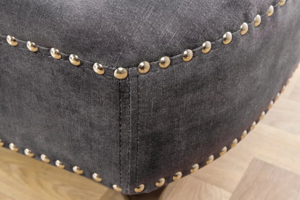 Sezlong tapitat cu Catifea Gri L170cm Chesterfield