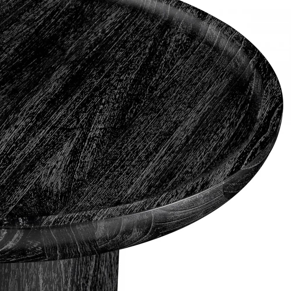 Masuta laterala Rotunda din Furnir Gri carbune D64.5xH46cm Rouault Eichholtz