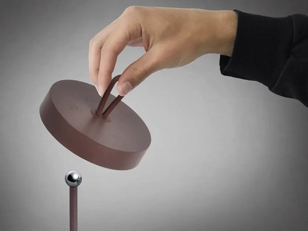 Veioza din Metal Rosu corten H35xD13cm Gong