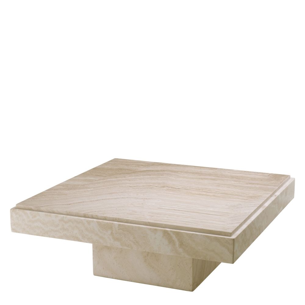 Masuta de cafea Patrata din Travertin Bej L83xH32cm Sartoria