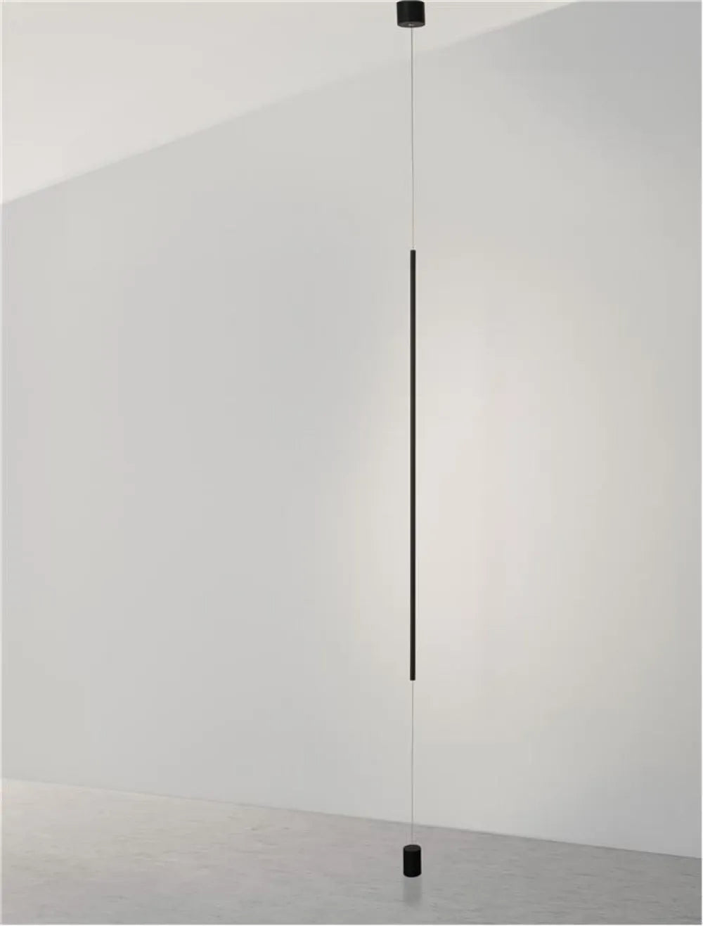 Pendul pana la podea din Aluminiu Negru H300xL7cm IP20 20W 698lm 3000k ELETTRA