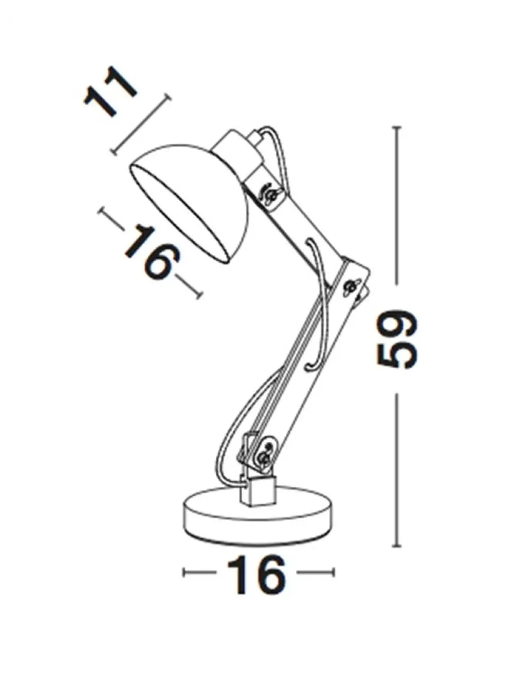 Veioza structura din Metal si Lemn Alb si abajur din Metal Alb H59xL16cm IP20 LILA