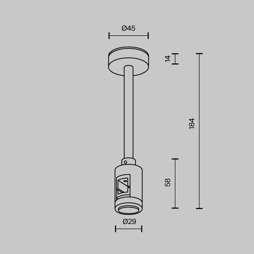 Suport scurt de tavan 138 mm Flarity din Aluminiu Negru H18.4xL4.5cm Flarity