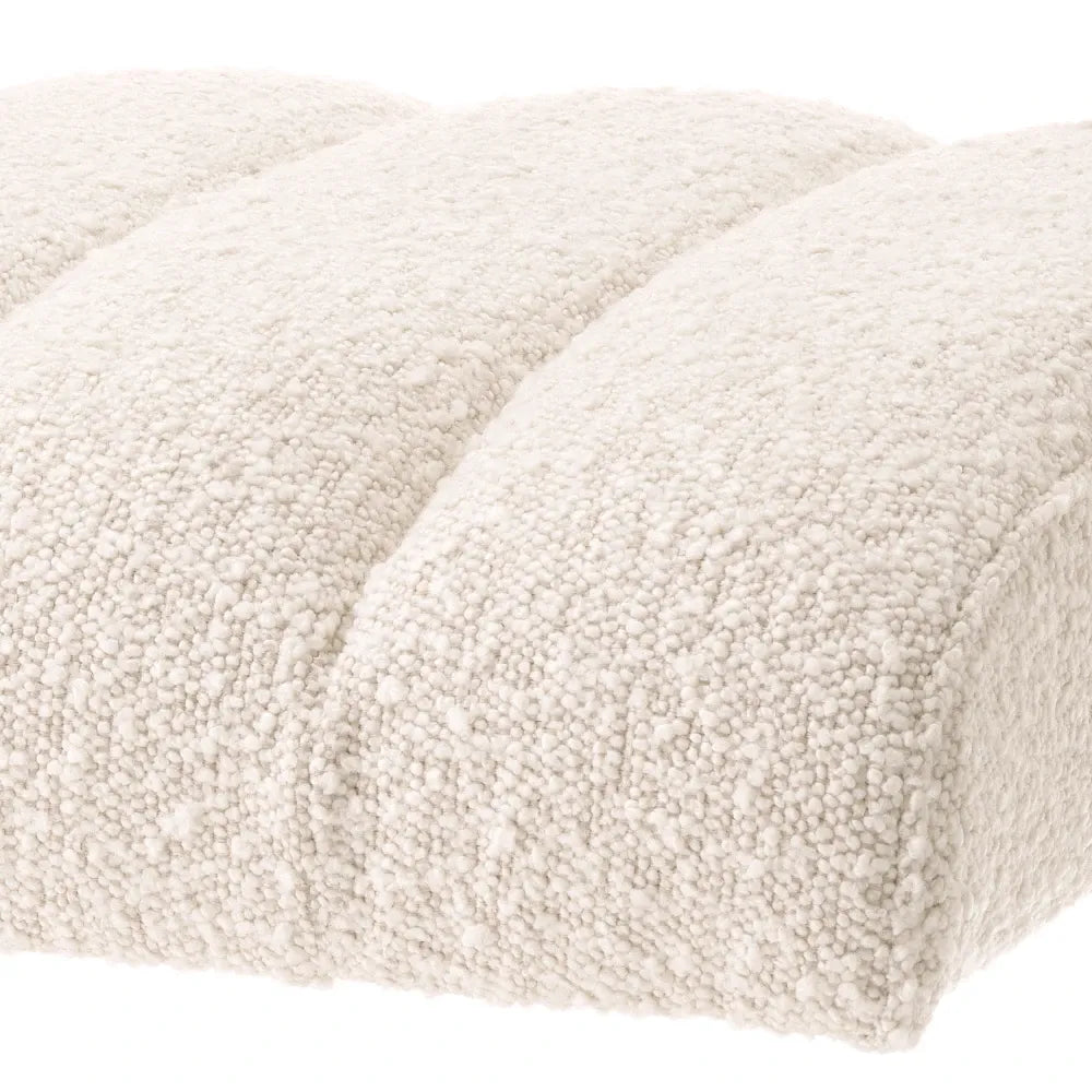 Taburet tapitat cu Stofa boucle Crem L62xA46xH45cm McGuire Eichholtz