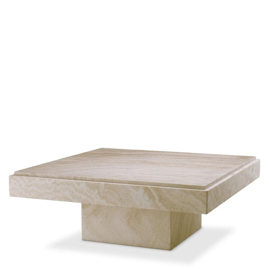 Masuta de cafea Patrata din Travertin Bej L83xH32cm Sartoria