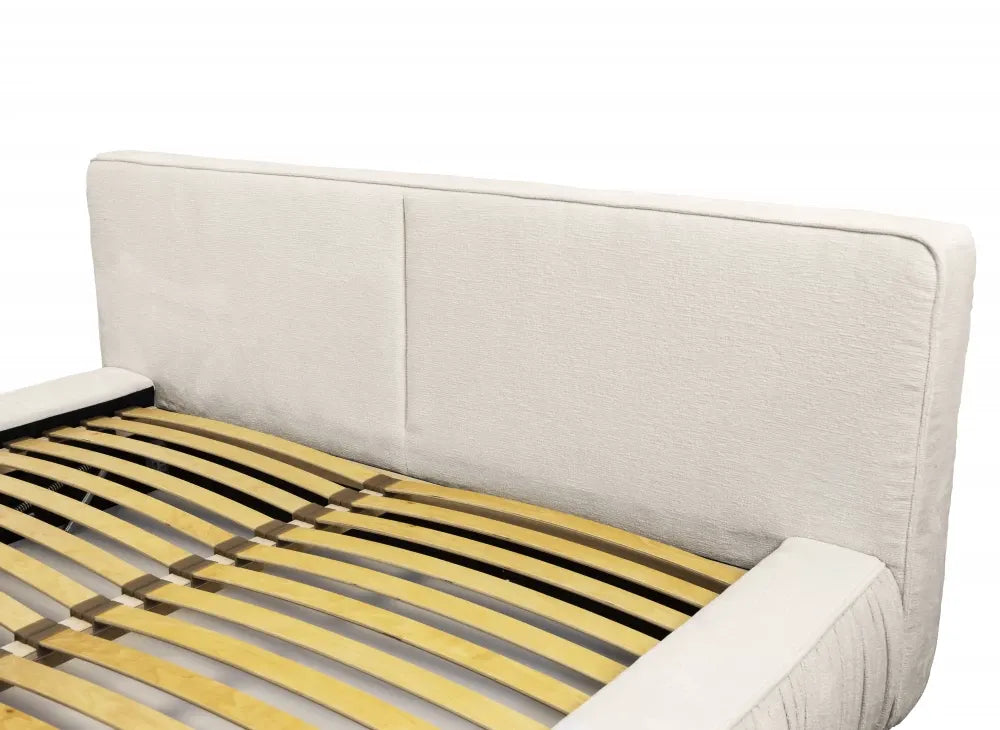 Pat 140x200cm tapitat cu Chenille Bej deschis Naomi