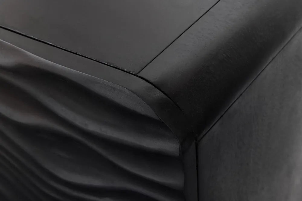 Comoda din Lemn de mango Negru si Metal Auriu L160xH75cm Wave
