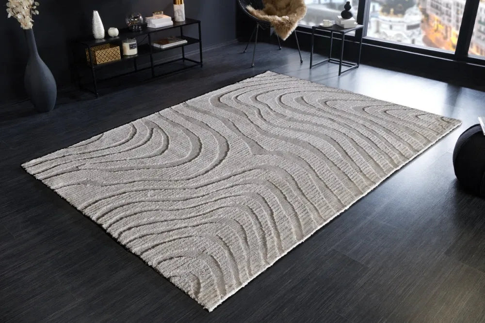 Covor din Poliester Gri L240cm Wave
